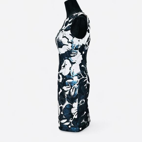 Elie Tahari Floral Sequin Dress Structured Embellished Wedding Guest Mystical 2 - Picture 5 of 15